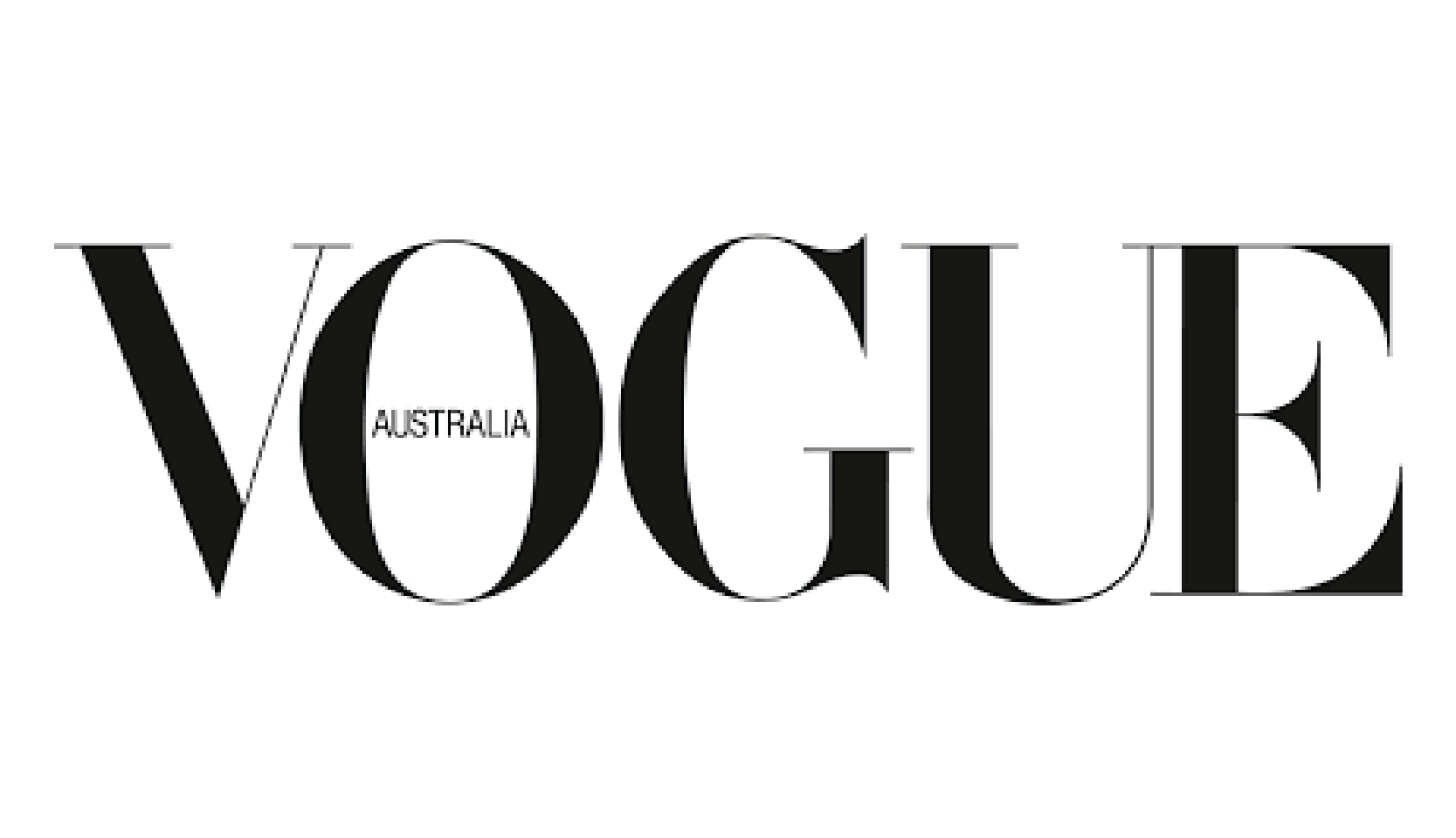 Vogue Australia black and white logo. Christina Stephens Adaptive Clothing Australia. 