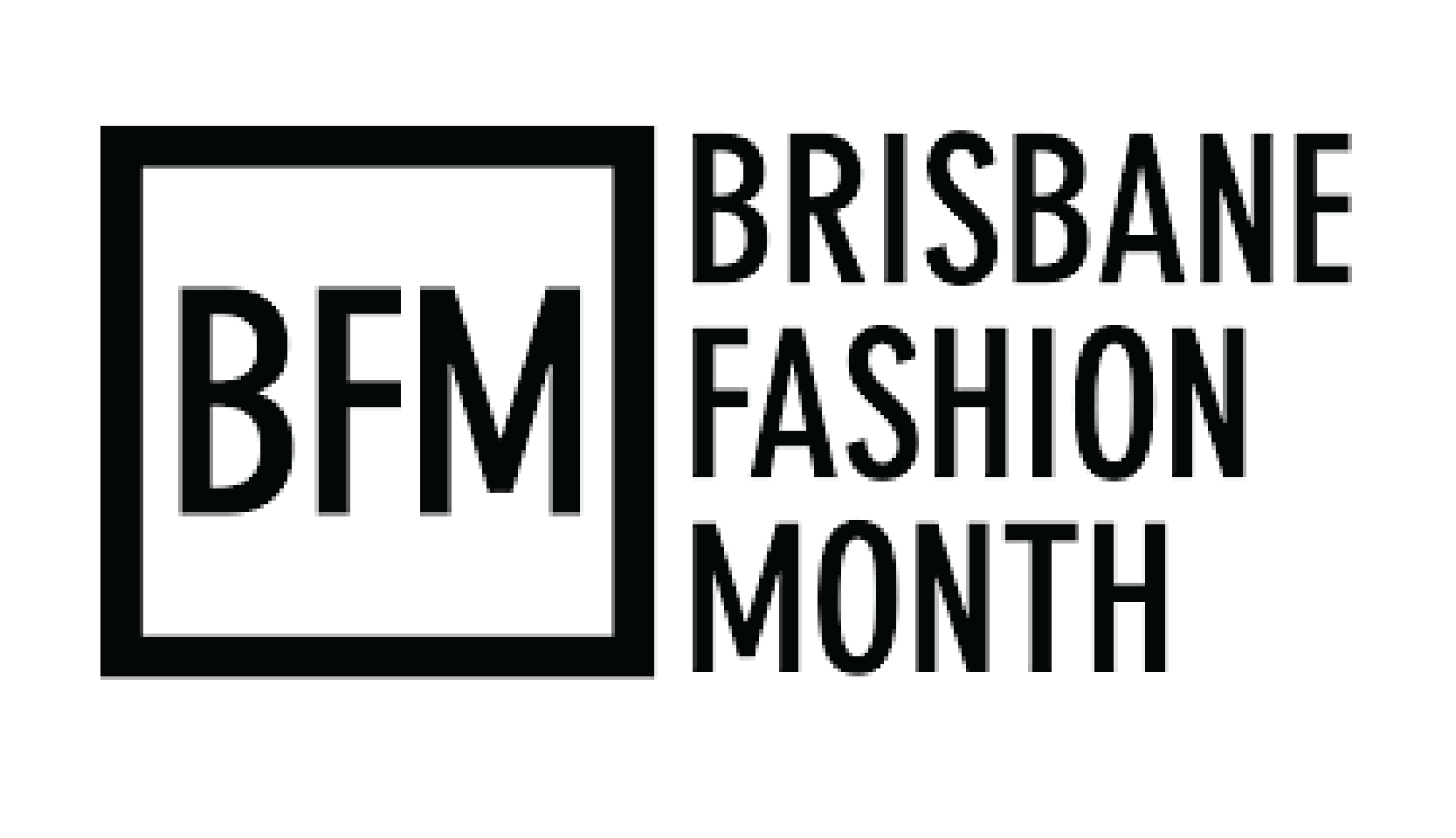 Brisbane Fashion Month black and white logo. Christina Stephens Adaptive Clothing Australia. 